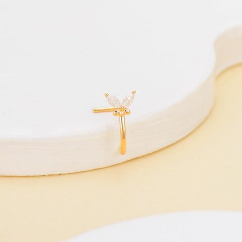 14K Gold Nose Hoop Stud 20G Butterfly/Daisy Nose Ring Stud 14K Real Gold Daisy/Butterfly Piercing Jewelry Gifts for Women in Saudi Arabia