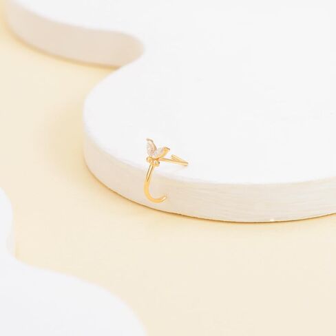 14K Gold Nose Hoop Stud 20G Butterfly/Daisy Nose Ring Stud 14K Real Gold Daisy/Butterfly Piercing Jewelry Gifts for Women in Saudi Arabia