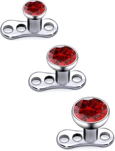 Ruifan ASTM F136 Titanium Dermal Piercing Jewelry 16G Jeweled Cubic Zirconia Dermal Anchor Top 2mm 3mm 4mm Titanium Base Piercing Jewelry For Women Men in Saudi Arabia