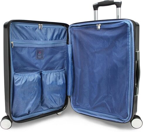World Traveler Dejuno Monarch Lightweight Hardside Pollecarbonate الأمتعة الدوار القابلة للتوسيع مع TSA Lock ، Blue Iron ، 26 بوصة in Saudi Arabia