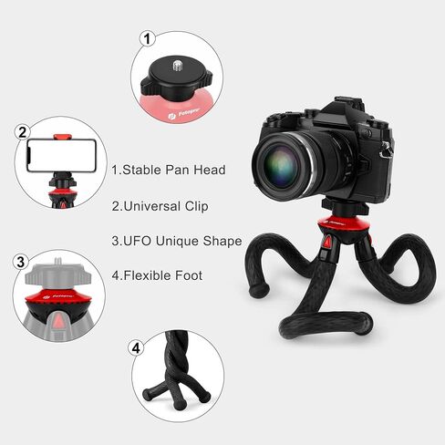 8'' Selfie Ring Light with Flexible Handheld Tripod, Fotopro LED Ring Light with Desktop Phone Tripod and Phone Holder Remote for Live Streaming Conference Video Recording Makeup Selfie in Saudi Arabia