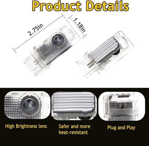 4PCS Car Door Lights Logo Logo Orgo for SRX CT6 CT5 XTS ATS-L XT4 XT5 XT6 ، لم يتلاشى أبدًا جهاز عرض باب LED ، وأضواء البركة للترحيب الإضافي ، ضوء الظل أشباح ، إكسسوارات السيارة in Kuwait