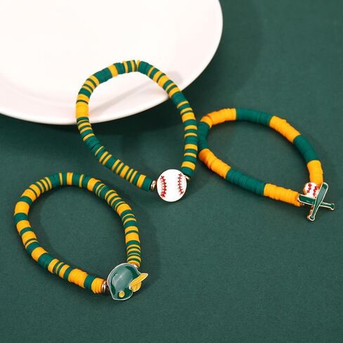 Baseball Bracelet for Women Game Day Bracelet Stack Red White Preppy Heishi Bracelets Sport Team Softball Baseball Mom Accessories Outfit Party Favors Gifts in Saudi Arabia