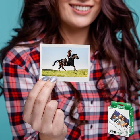 فيلم Fujifilm instax Wide الفوري لكاميرات Fujifilm instax Wide 300 و200 و210 مع قماش من الألياف الدقيقة من خلال صورة عالية الجودة (40 عرضًا) in Kuwait