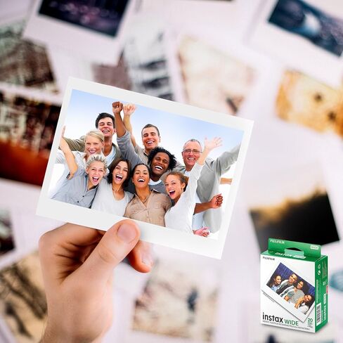 فيلم Fujifilm instax Wide الفوري لكاميرات Fujifilm instax Wide 300 و200 و210 مع قماش من الألياف الدقيقة من خلال صورة عالية الجودة (40 عرضًا) in Kuwait
