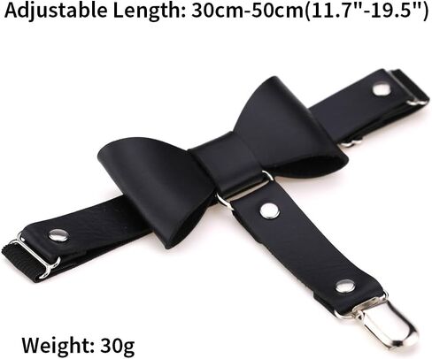 FM FM42 Multicolor PU Simulated Leather Rivets Bow Knot Adjustable Leg Ring Elastic Garter, Pack of 2 PCs in Saudi Arabia