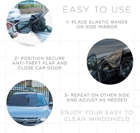 OxGord Rear Window Snow Cover - Original Design - Best for Ice, Frost & Snow Removal - All Weather Winter & Summer Windshield Automotive Covers Sun & Snow-Shade - Fits Truck SUV Van Car Accessories in Kuwait