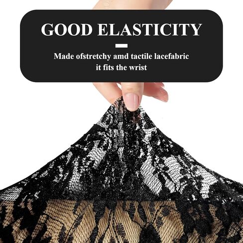 قفازات ذراع الدانتيل للنساء ، وأكمام الدانتيل الطويلة بدون إصبع لزفاف شاي شاي ، فستان خطوبة in Kuwait