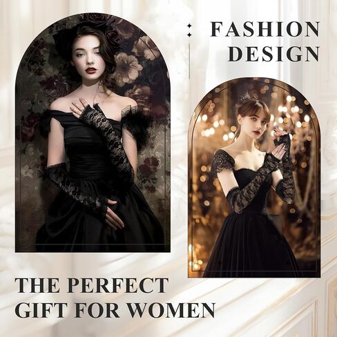 قفازات ذراع الدانتيل للنساء ، وأكمام الدانتيل الطويلة بدون إصبع لزفاف شاي شاي ، فستان خطوبة in Kuwait