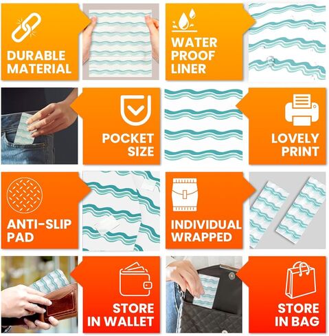 20 غطاء مقعد تواليت كبير جدًا للاستعمال مرة واحدة للأطفال والكبار - أغطية مراحيض للاستعمال مرة واحدة للسفر - بطانات غطاء مقعد تواليت للأطفال الصغار للتدريب على استخدام المرحاض - ملفوفة بشكل فردي - مقاومة للماء (أمواج وردية) in Kuwait