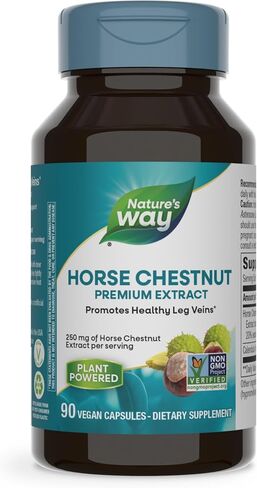 Nature Way Horse Chestnut ، Extract Premium ، يعزز عروق الساق الصحية*، 250 ملغ لكل وجبة ، نباتي ، 90 كبسولة in Saudi Arabia