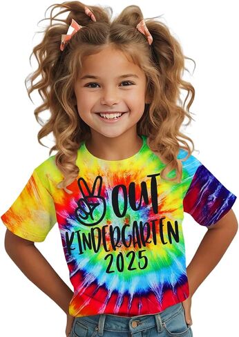 Modntoga Kids Boy Boy Peace Out Ristergarten Shirt 2025 T-refctergarten T-Shirt the Last of School Summer Teeps Tops in Kuwait