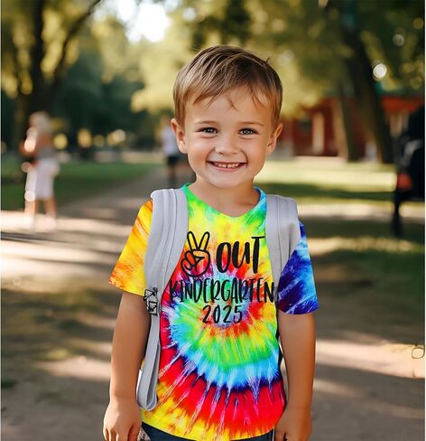 Modntoga Kids Boy Boy Peace Out Ristergarten Shirt 2025 T-refctergarten T-Shirt the Last of School Summer Teeps Tops in Kuwait