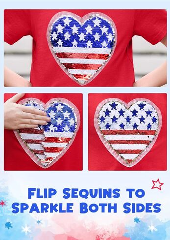 BesserBay 4th of July Girls American Flag Patriotic Tshirts Crew Neck Short Sleeve Crop Tops 6-14 Years in Saudi Arabia