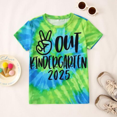 Modntoga Kids Boy Boy Peace Out Ristergarten Shirt 2025 T-refctergarten T-Shirt the Last of School Summer Teeps Tops in Saudi Arabia