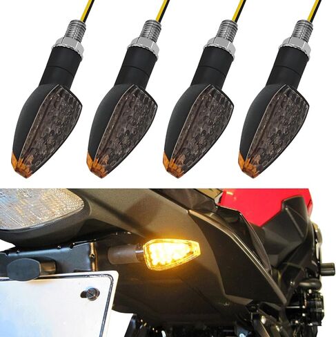 Motorcycle Turn Signals 4PCS Motorcycle Blinkers LED Turn Signals Kit 14LED 12V Motorbike Indicator Blinkers Parts Front Rear Lights Amber Lamp Accessories for Honda Yamaha Kawasaki Suzuki in Saudi Arabia