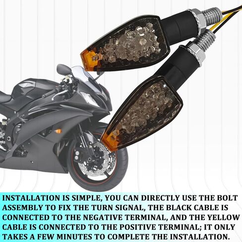 Motorcycle Turn Signals 4PCS Motorcycle Blinkers LED Turn Signals Kit 14LED 12V Motorbike Indicator Blinkers Parts Front Rear Lights Amber Lamp Accessories for Honda Yamaha Kawasaki Suzuki in Saudi Arabia