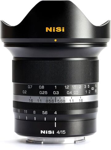 عدسة NiSi مقاس 15 مم f/4 Sunstar للتركيب على شكل حرف L | عدسة ASPH ذات إطار كامل وعريض للغاية (أسود) in Kuwait