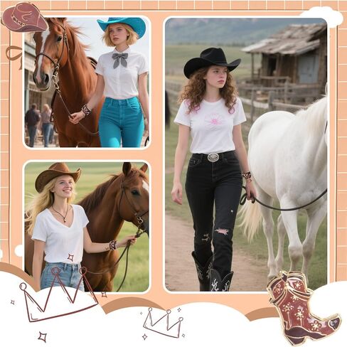 Western Cowgirl Bracelets Cowgirl Beaded Stretch Bracelets for Women Summer Beach Jewelry Accessories Christmas Birthday Gifts in Saudi Arabia