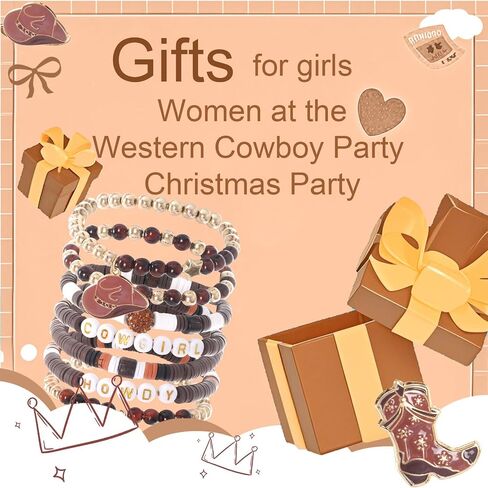 Western Cowgirl Bracelets Cowgirl Beaded Stretch Bracelets for Women Summer Beach Jewelry Accessories Christmas Birthday Gifts in Saudi Arabia