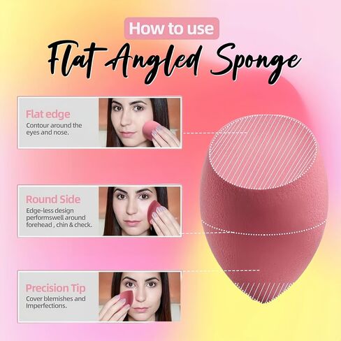 Makeup Sponge Set BS-MALL Blender Sponges 7 Pcs for Liquid, Cream, and Powder, Multi-colored with 1 Mini Makeup Sponge Pink (A-HotPink) in Kuwait