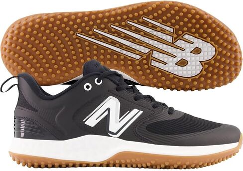 New Balance Men's Fresh Foam 3000 V6 Turf-Trainer Baseball Shoe, White/White/Gum, 8.5 in Saudi Arabia