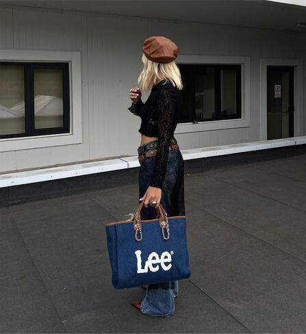 Montana West x Lee Tote Bag for Woman Denim Handbag Crossbody Shoulder Bag with Strap in Saudi Arabia