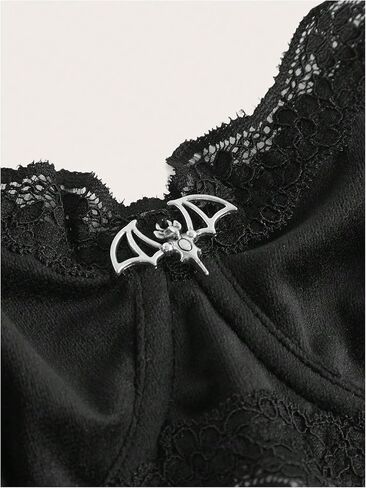 MakeMeChic Women's 2 Piece Lingerie Set Contrast Lace Underwire Bra and Tie Side Panty Sets in Saudi Arabia