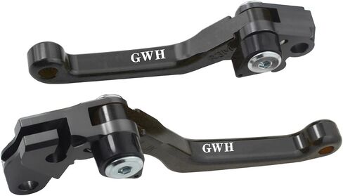 Motorcycle Foldable Brake Clutch Lever Handle CNC Aluminum Pivot for RM125 RM250 RM 125 250 1996 1997 1998 1999 2000 2001 2002 2003 96-03 Dirt Pit Bike (Black) in Saudi Arabia