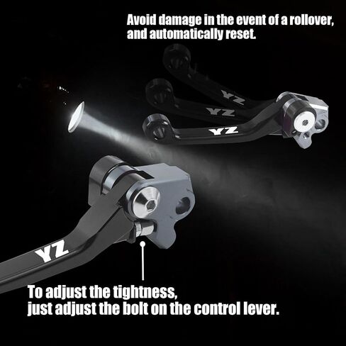 Motorcycle Foldable Brake Clutch Lever Handle CNC Aluminum Pivot for RM125 RM250 RM 125 250 1996 1997 1998 1999 2000 2001 2002 2003 96-03 Dirt Pit Bike (Black) in Saudi Arabia