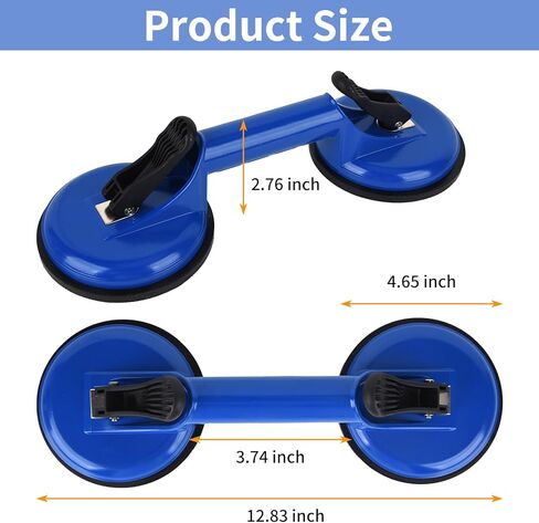 FCHO Glass Suction Cups Heavy Duty Aluminum Vacuum Plate Handle Glass Holder Hooks to Lift Large Glass/Tile Suction Cup Lifter/Moving Glass/Pad for Lifting/Dent Puller (2 Pack) in Kuwait