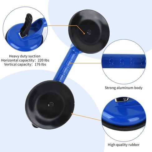 FCHO Glass Suction Cups Heavy Duty Aluminum Vacuum Plate Handle Glass Holder Hooks to Lift Large Glass/Tile Suction Cup Lifter/Moving Glass/Pad for Lifting/Dent Puller (2 Pack) in Kuwait