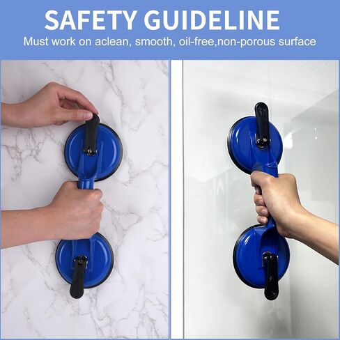 FCHO Glass Suction Cups Heavy Duty Aluminum Vacuum Plate Handle Glass Holder Hooks to Lift Large Glass/Tile Suction Cup Lifter/Moving Glass/Pad for Lifting/Dent Puller (2 Pack) in Kuwait