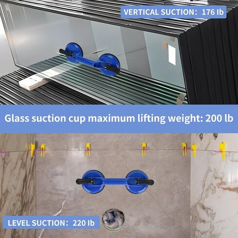 FCHO Glass Suction Cups Heavy Duty Aluminum Vacuum Plate Handle Glass Holder Hooks to Lift Large Glass/Tile Suction Cup Lifter/Moving Glass/Pad for Lifting/Dent Puller (2 Pack) in Kuwait