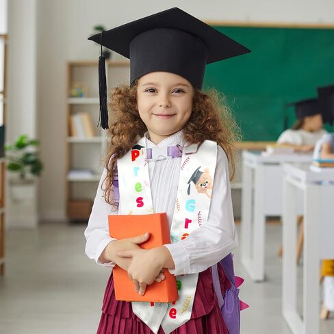 سرقت التخرج من رياض الأطفال في مرحلة ما قبل المدرسة 2 PCS وشاح الخريجين الأبيض لصالح تخرج الأطفال in Kuwait