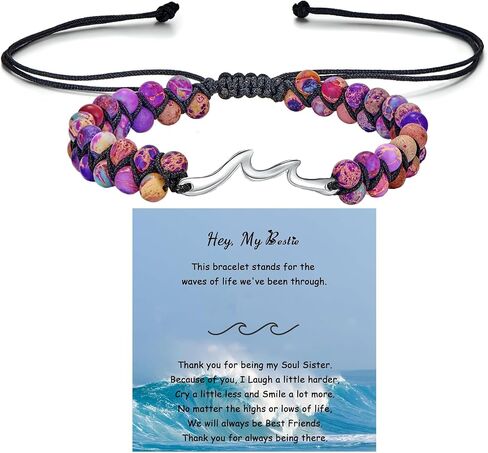 LIU JUN For Granddaughter - Infinity Forever Love Jasper Heart Bracelet, You Are Always In Mine Heart From Grandma Double Layer Natural Stone Beaded Wrap Adjustable inspirational Gift Jewelry in Saudi Arabia