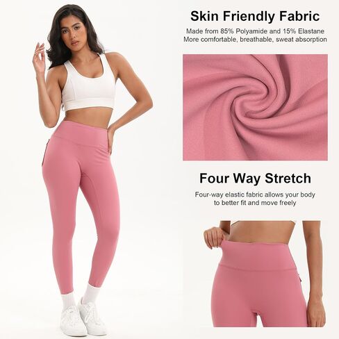 3 Pcs Women's High Waist Leggings, Elastic Leggings for Sports and Fitness Yoga Gym Running Pants in Saudi Arabia