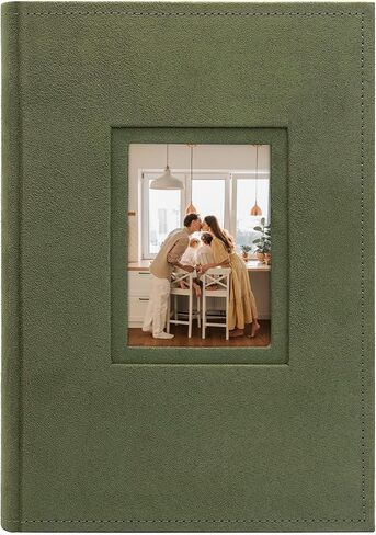 Golden State Art, Photo Album with Memo Writing Space hold 300 4x6 Horizontal Pictures, Suede Cover (Grass Green) in Saudi Arabia