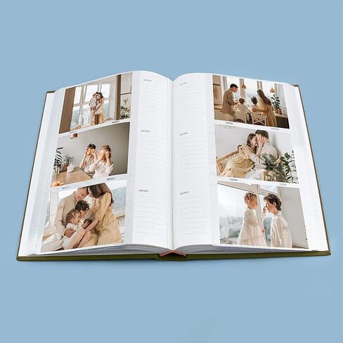 Golden State Art, Photo Album with Memo Writing Space hold 300 4x6 Horizontal Pictures, Suede Cover (Grass Green) in Saudi Arabia
