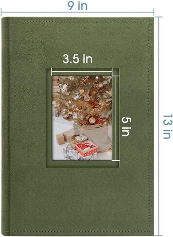 Golden State Art, Photo Album with Memo Writing Space hold 300 4x6 Horizontal Pictures, Suede Cover (Grass Green) in Saudi Arabia