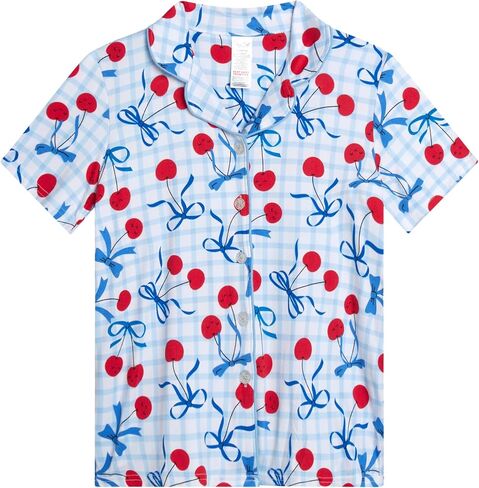 Rene Rofe Girls' Pajama Set - 2 Piece Button Down Sleep Shirt and Lounge Shorts - Sleepwear Set for Girls (4-12) in Saudi Arabia