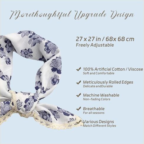 باندانا القطن للنساء ، القطن الناعم مثل عصابة رأس الدانتيل ، وشاح الرأس ، 100 ٪ Viscose in Kuwait