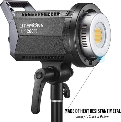 Godox Litemons LA200D 230W Daylight LED Video Light, 5600K CRI 96+ TLCI 97+,101000lux@1m, 8 FX Light Effects, APP Control, Bowens Mount Continuous Lighting for Studio Shooting, Portrait in Kuwait