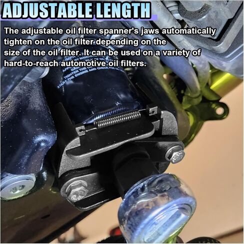 Adjustable Oil Filter Wrench Removal Tool, 60-80 mm (2.36-3.15 inch) Heavy Duty Oil Filter Tool with 2 Serrated Jaws, 1/2" Drive Cap Style Oil Filter Socket Wrench, Oil Filter Remover Tool (60-80 mm) in Saudi Arabia