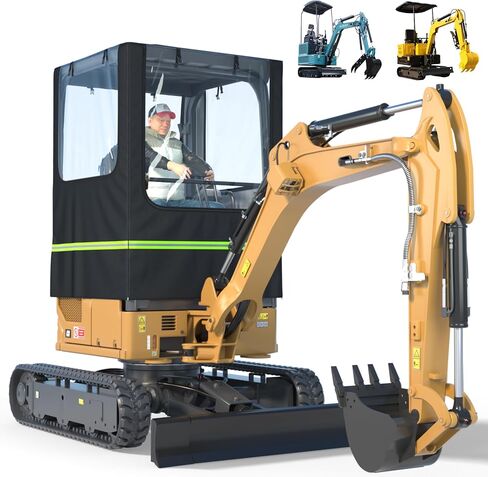 Mini Excavator Cover,Transparent Excavator Cab Enclosure,1680D Waterproof Oxford Fabric + EVA HD Transparent See-Through Material, 45x43x61in, for Bobcat E20/Kubota U17 etc, 1760-3530 lbs.(Black) in Saudi Arabia