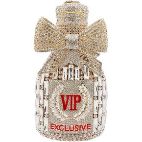 Women Rhinestone Clutch Purse Champagne Bottle Evening Bag Bling Diamond Handbag Unique Bride Purse for Paty Wedding