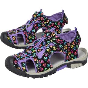 GreaterGood Walking Paws Sport Sandals Closed Toe Adjustable Straps Lightweight Flexible Durable Outdoor Shoes Gifts for Women