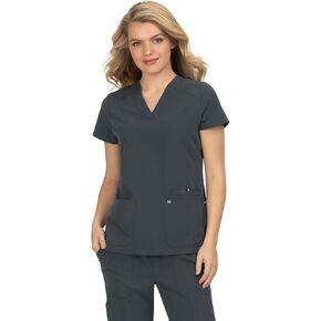 KOI Next Gen 1019 Women's Hustle and Heart Scrub Top Charcoal XL