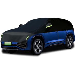 Half Car Cover Car Cover for Sunshade Half Car Body Cover Snow Cover Waterproof Universal Black 210T with Cotton (SUV)