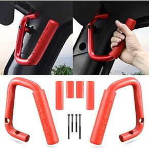 KATUR Front Grab Handle Grab Bar Compatible with Jeep Wrangler JK Rubicon Sahara Sport 2007-2017 2/4 Door Solid Steel Black - 2 Pieces